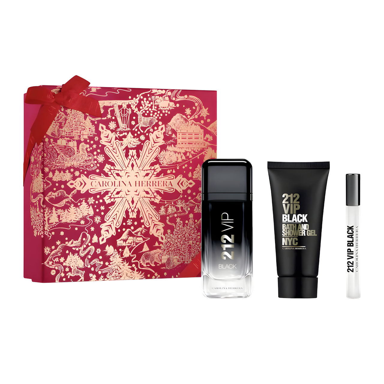 212 Vip Black Navidad Estuche 3 piezas Hombre EDP 100ml + Shower gel 100ml + Miniatura 10 ml