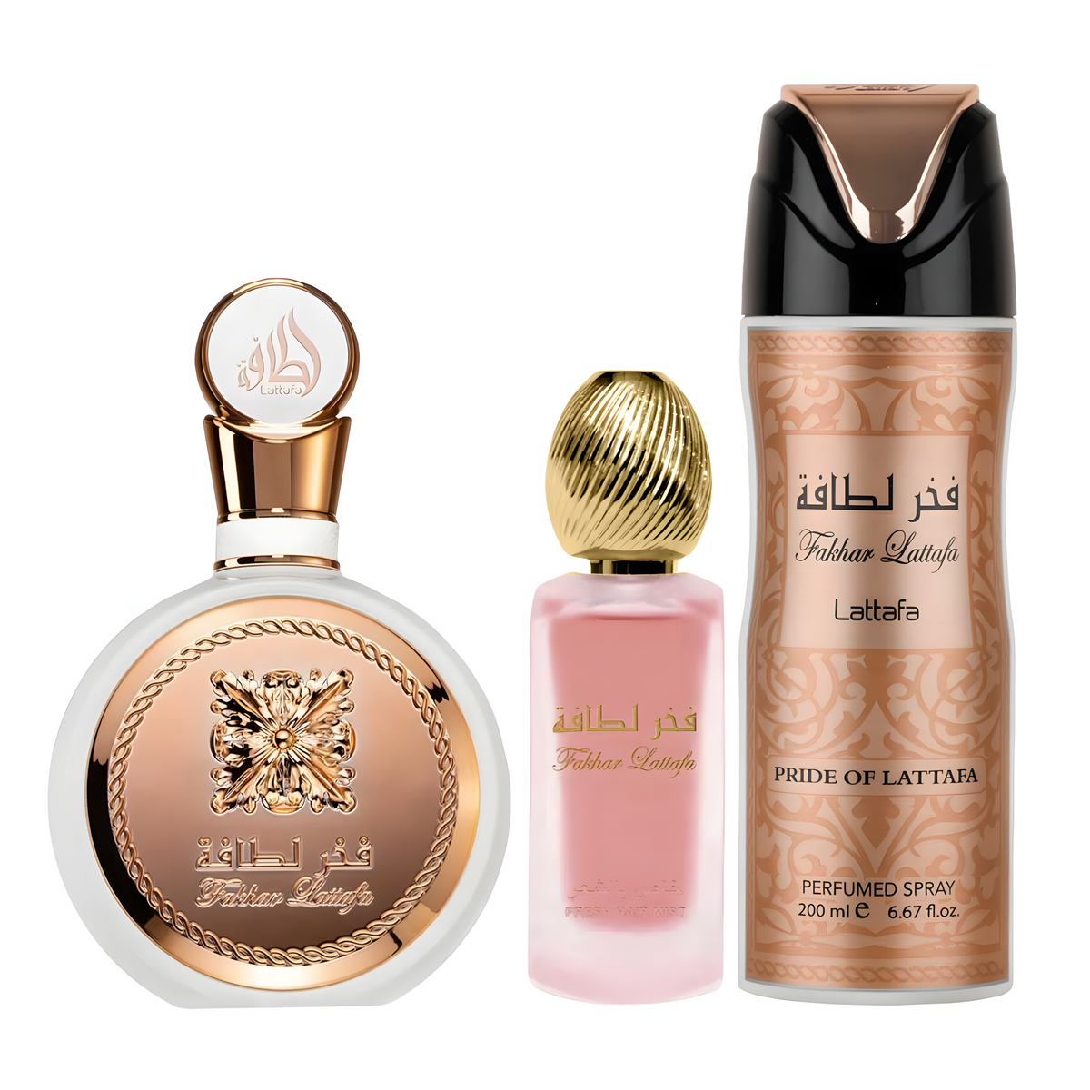 Lattafa Fakhar Rose Estuche 3 Piezas Dama