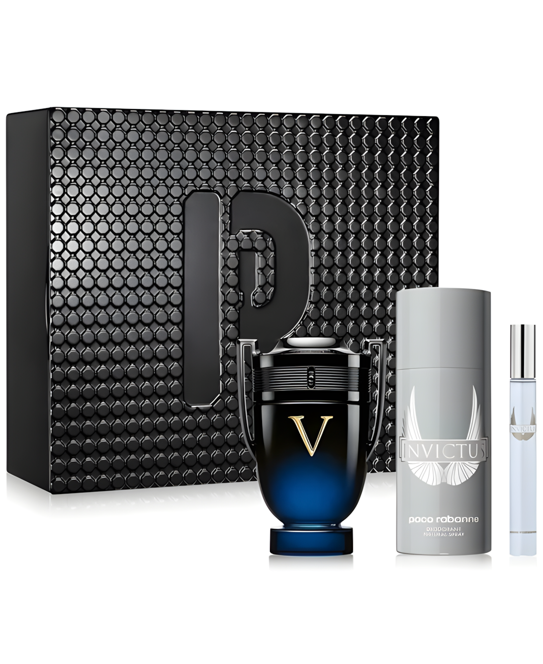Paco Rabanne Invictus Victory Elixir Parfum 3-Piezas Set 100ml Hombre Perfume