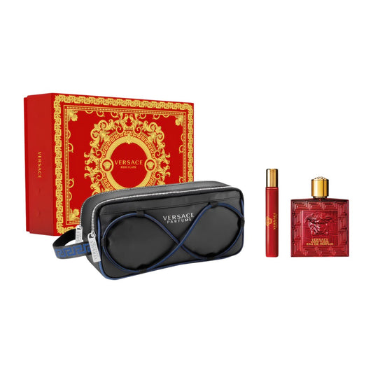 Versace Eros Flame Bolsa Estuche 3 Piezas Hombre EDP 100ml